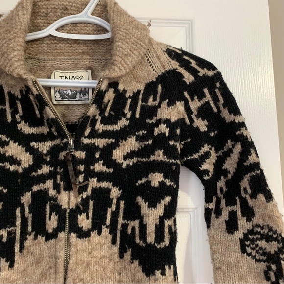 TNA Black & Taupe Lambswool Sweatshirt - Picture 4 of 7